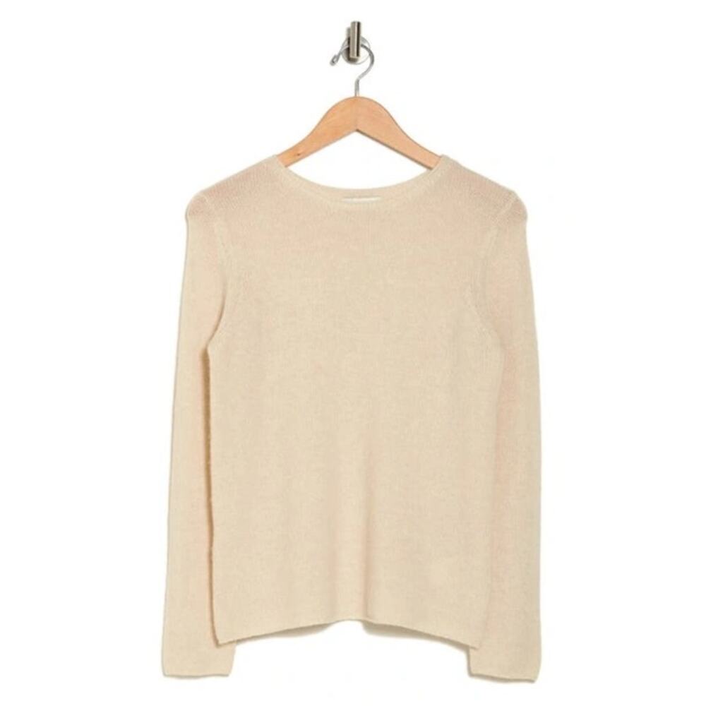 Vince Wool Cashmere Blend Tan Cream Sweater Minimalist Cozy Luxury